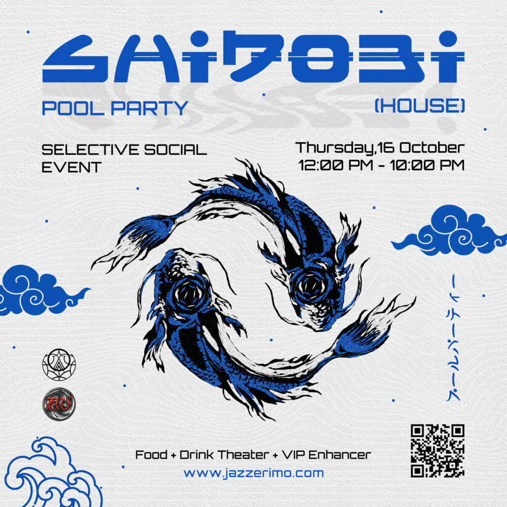 Jazzerimo performing at SHINOBI Pool Party II at Shinobi House Bali – October 16