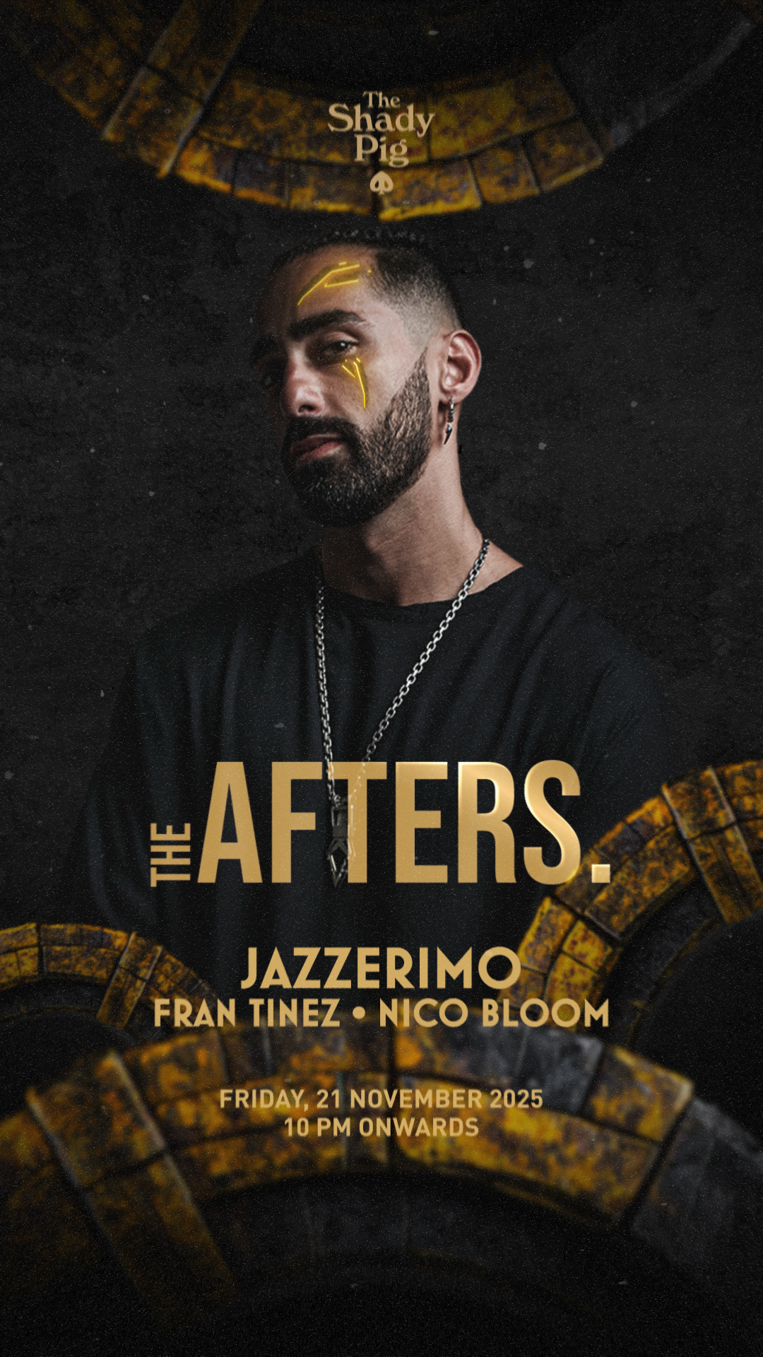 THE AFTERS. Bali event poster featuring Jazzerimo at The Shady Pig – Nov 21