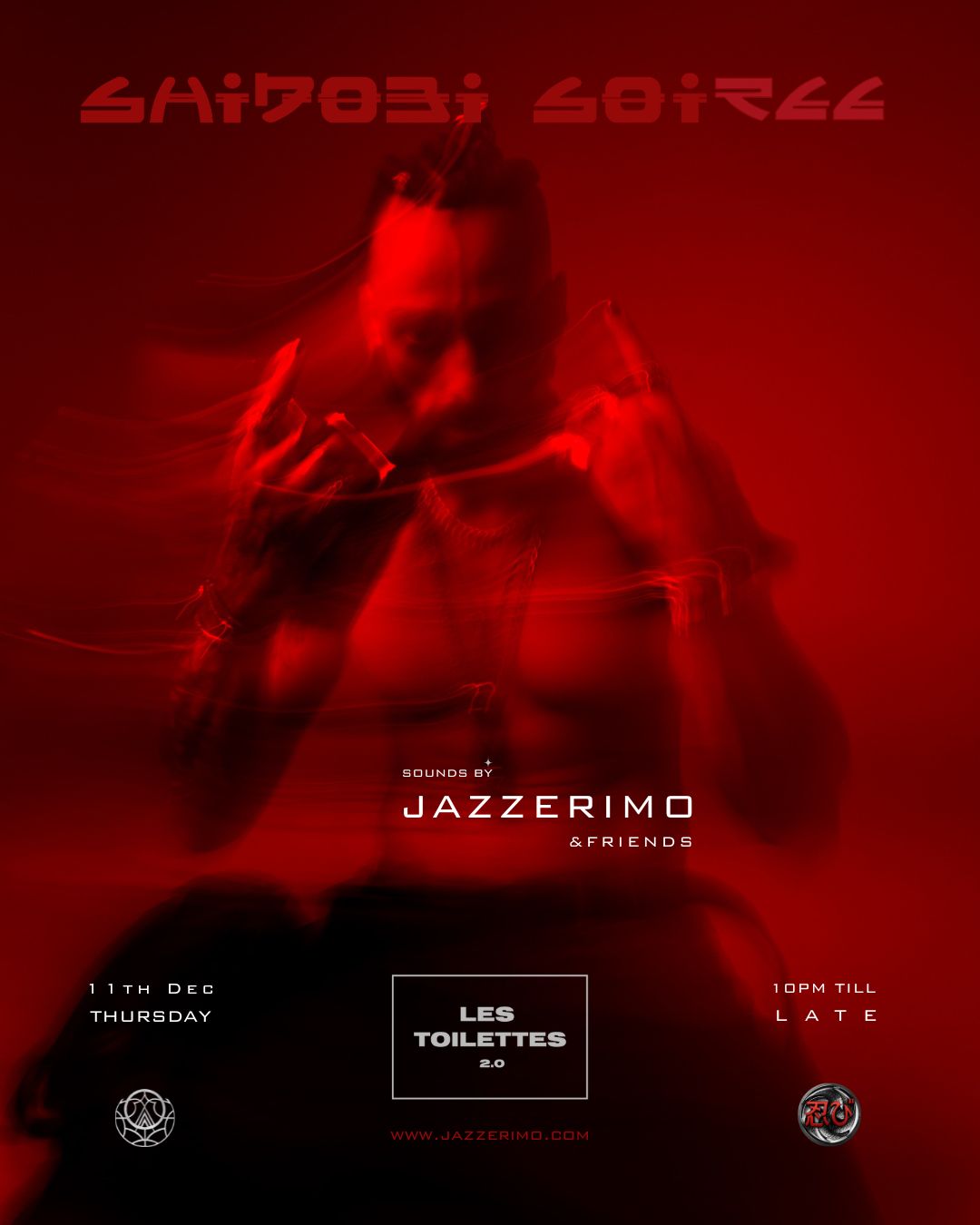 SHINOBI SOIREE Bali event poster featuring Jazzerimo at Les Toilettes 2.0 – Dec 11